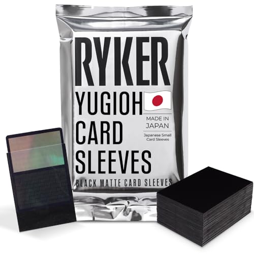 Ryker Japanese Size Matte Card Sleeves – 100 Pack for Yu-Gi-Oh, Vanguard & TCGs (Black)
