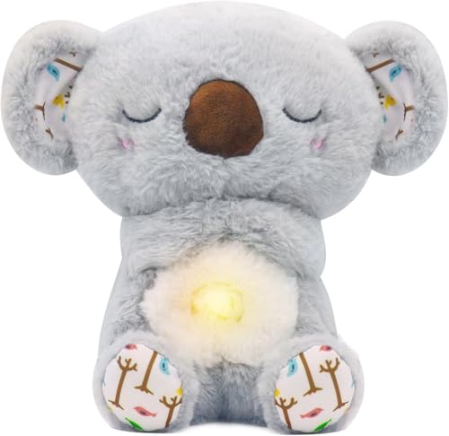 rytopt Breathing Stuffed Animal Koala – Simulated Breathing, 4 Speeds, Volume Control, Music & Light, Soft Plush Toy, 9.4 Inches