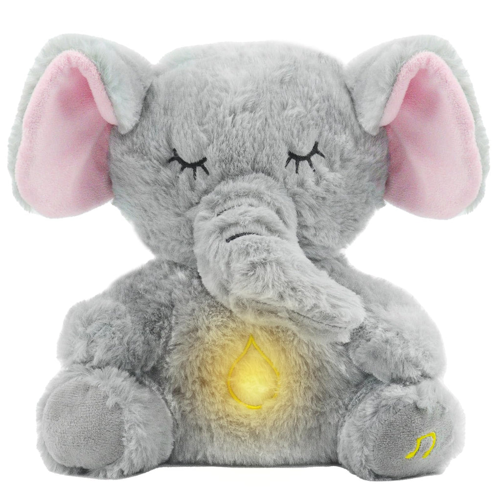 rytopt Breathing Stuffed Elephant – Simulated Breathing Sounds, 4 Speed Settings, Soft Plush Toy