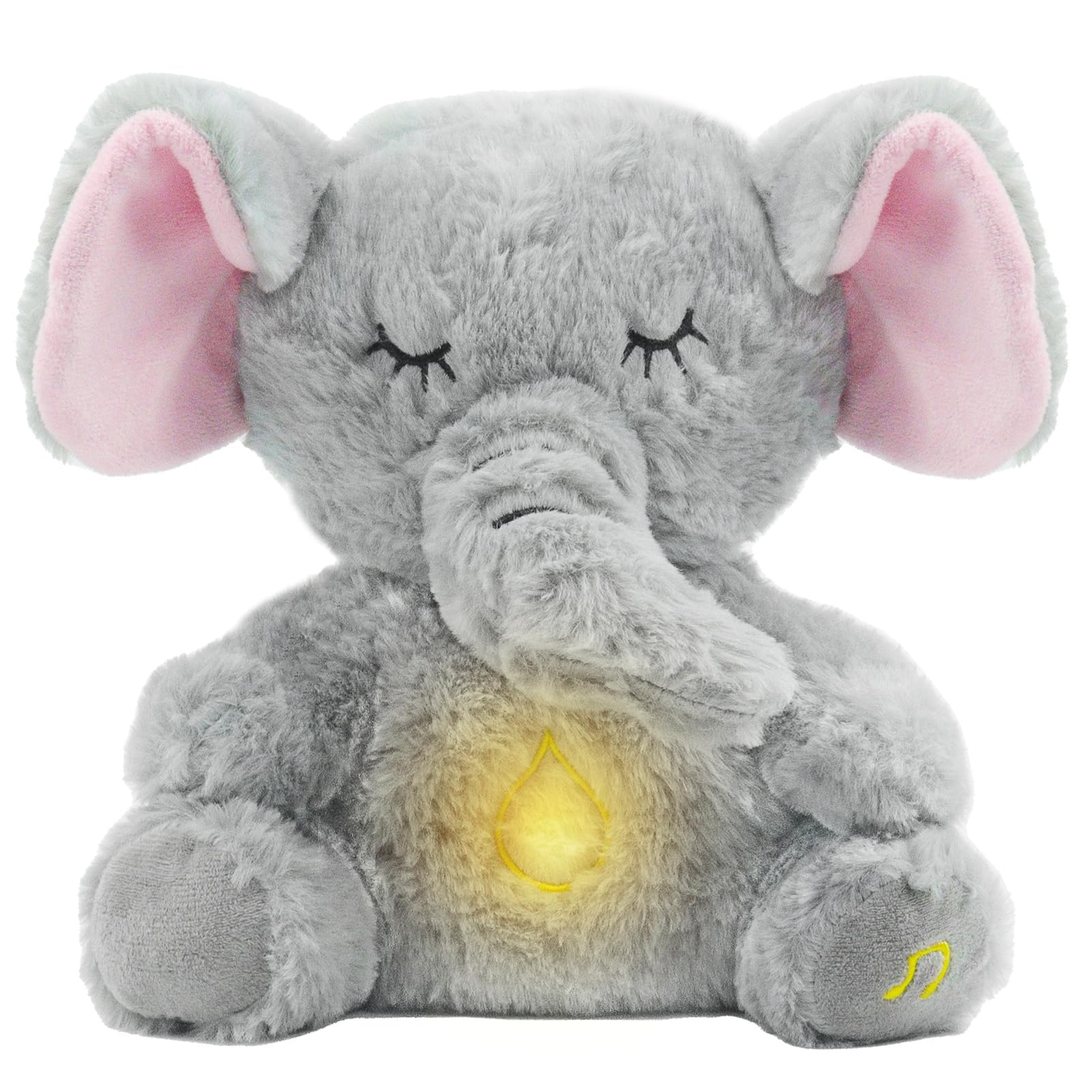 rytopt Breathing Stuffed Elephant – Simulated Breathing Sounds, 4 Speed Settings, Soft Plush Toy