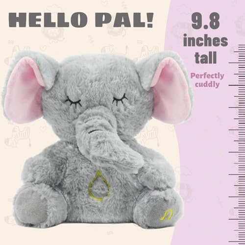 rytopt Breathing Stuffed Elephant – Simulated Breathing Sounds, 4 Speed Settings, Soft Plush Toy