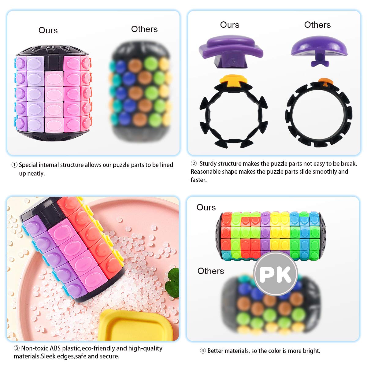 R.Y.TOYS Rotate and Slide Puzzle - 12-Color, 3-Layer Brain Teaser with Design Patent