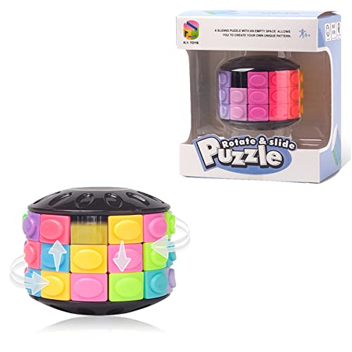 R.Y.TOYS Rotate and Slide Puzzle - 12-Color, 3-Layer Brain Teaser with Design Patent