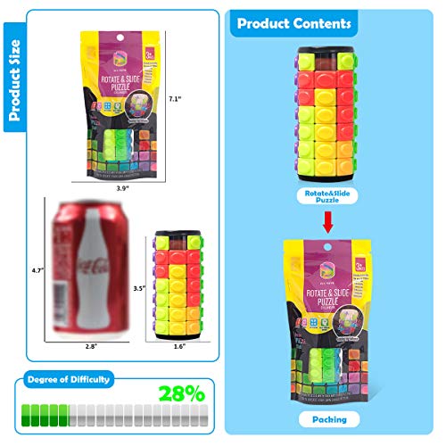 R.Y.TOYS Rotate and Slide Puzzle – Brain Teaser Fidget Toy for Pattern Creation and Restoration