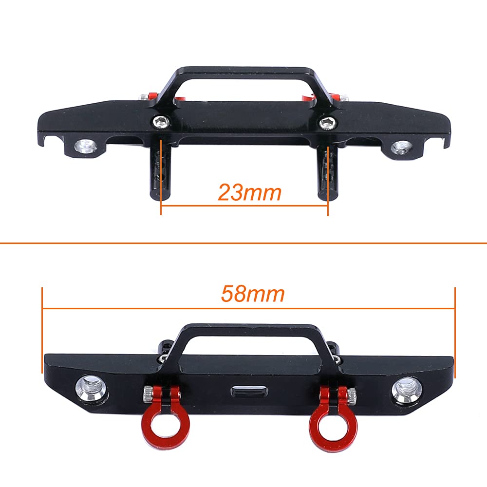 RZXYL Aluminum Front Bumper for Axial SCX24 Deadbolt AXI90081 (Black) – 1/24 RC Crawler Upgrade