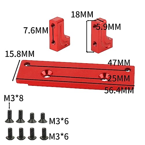 RZXYLRC Aluminum Servo Mount Holder for Axial AXI03004 Capra 1.9 RC Car (Red)
