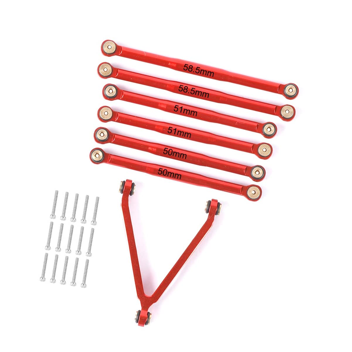 RZXYLRC Aluminum Suspension Rod Links Set for Axial SCX24 C10 – Red CNC Upgrade