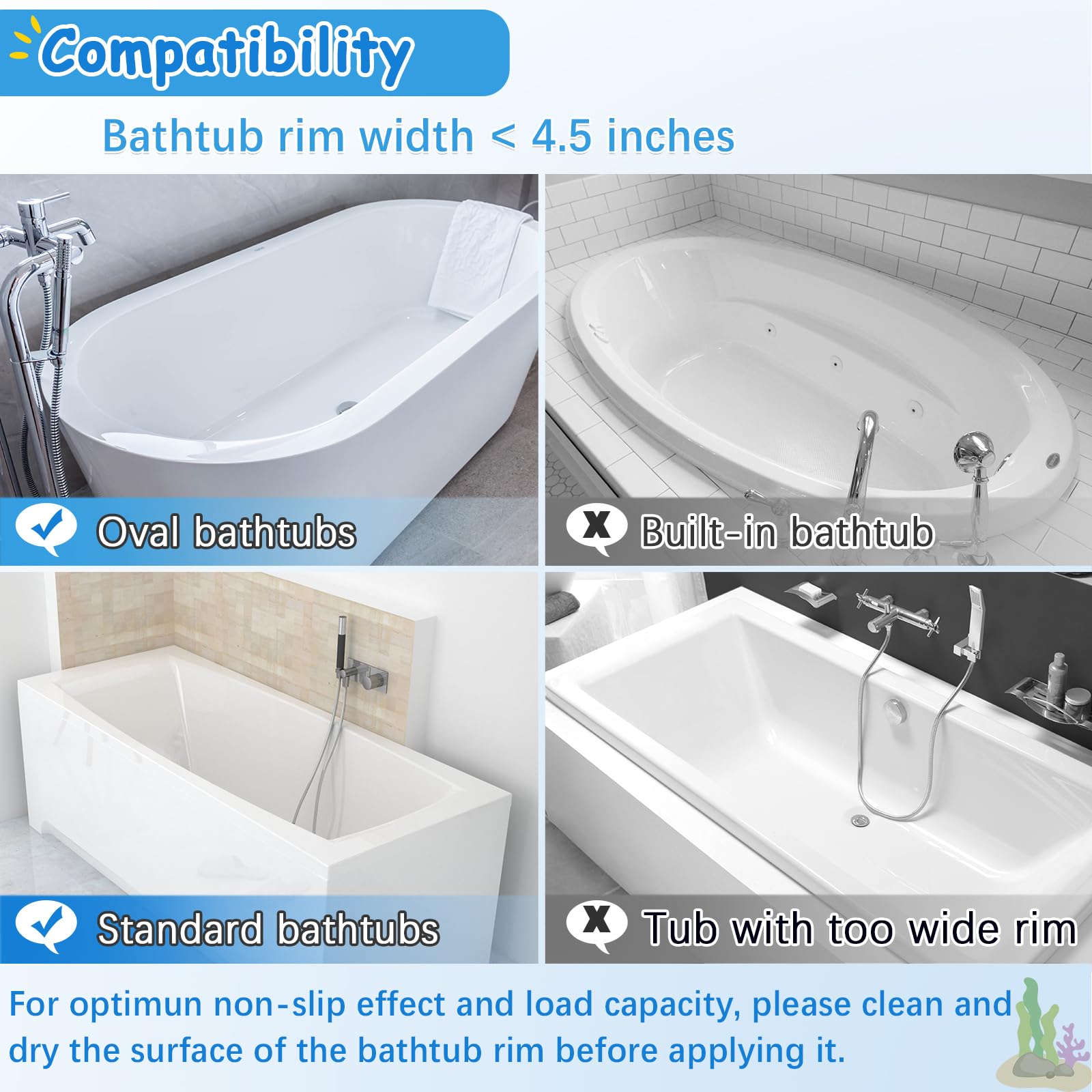 Saddle-Shaped Bath Toy Organizer, 2 Compartments, Gray - Mesh Tub Toy Storage with Side Pockets and Bottom Zipper