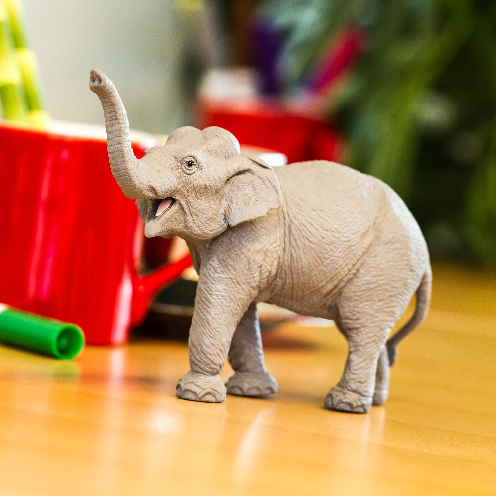 Safari Ltd. Asian Elephant Toy Figurine – Hand-Painted 6.5" Long, Lifelike Details for Kids 3+