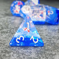 Sage's Portal Red Fish in Ocean D&D Dice Set - 7 Polyhedral Resin Dice
