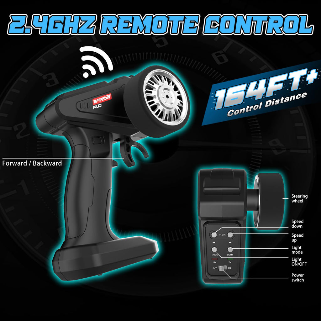 Sakeye 1/16 RC Drift Car 4WD 25KM/H High Speed with Colorful Lights and 2.4GHz Remote