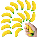 SALACOOL 15 Pack Banana Stress Toys - Stretchy PU Squeeze Balls for Stress Relief, Party Favors, Classroom Rewards (2.36 Inch)