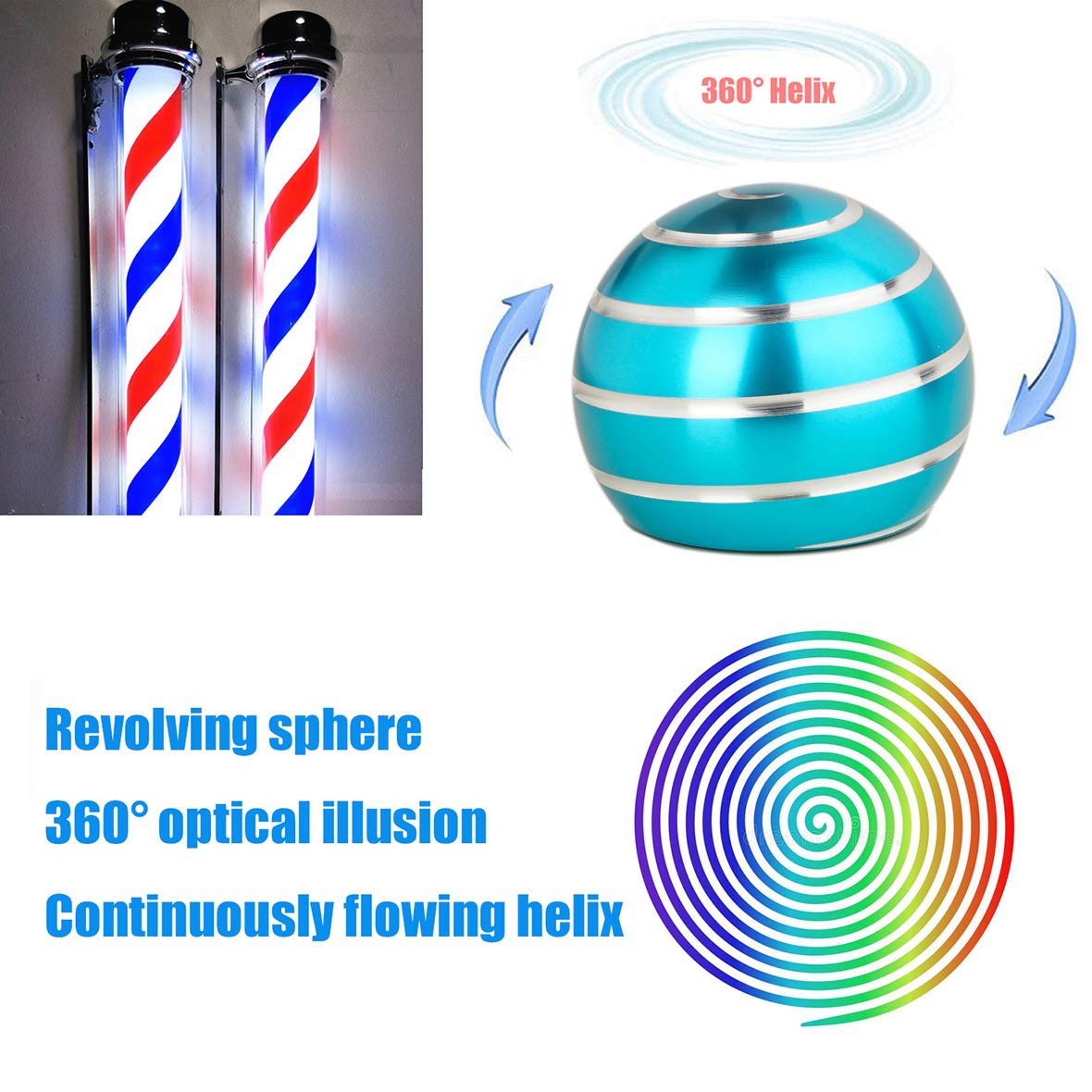 samisoler Aluminum Spinning Top Desk Toy – Optical Illusion Stress Relief, Spins Up to 300 Seconds