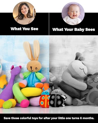 Samuel Sensory Black and White Board for Babies – 100cm Fold-Out High Contrast Tummy Time Toy for Newborns 0-3 Months