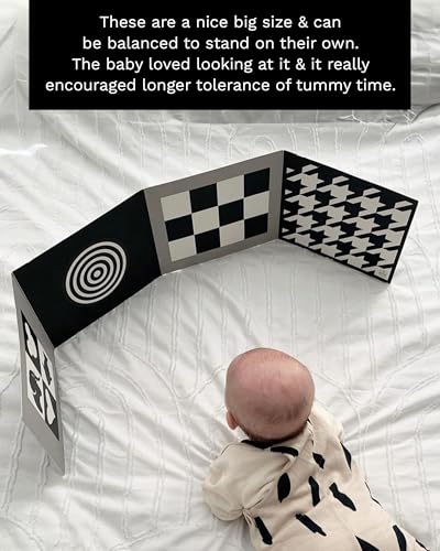 Samuel Sensory Black and White Board for Babies – 100cm Fold-Out High Contrast Tummy Time Toy for Newborns 0-3 Months