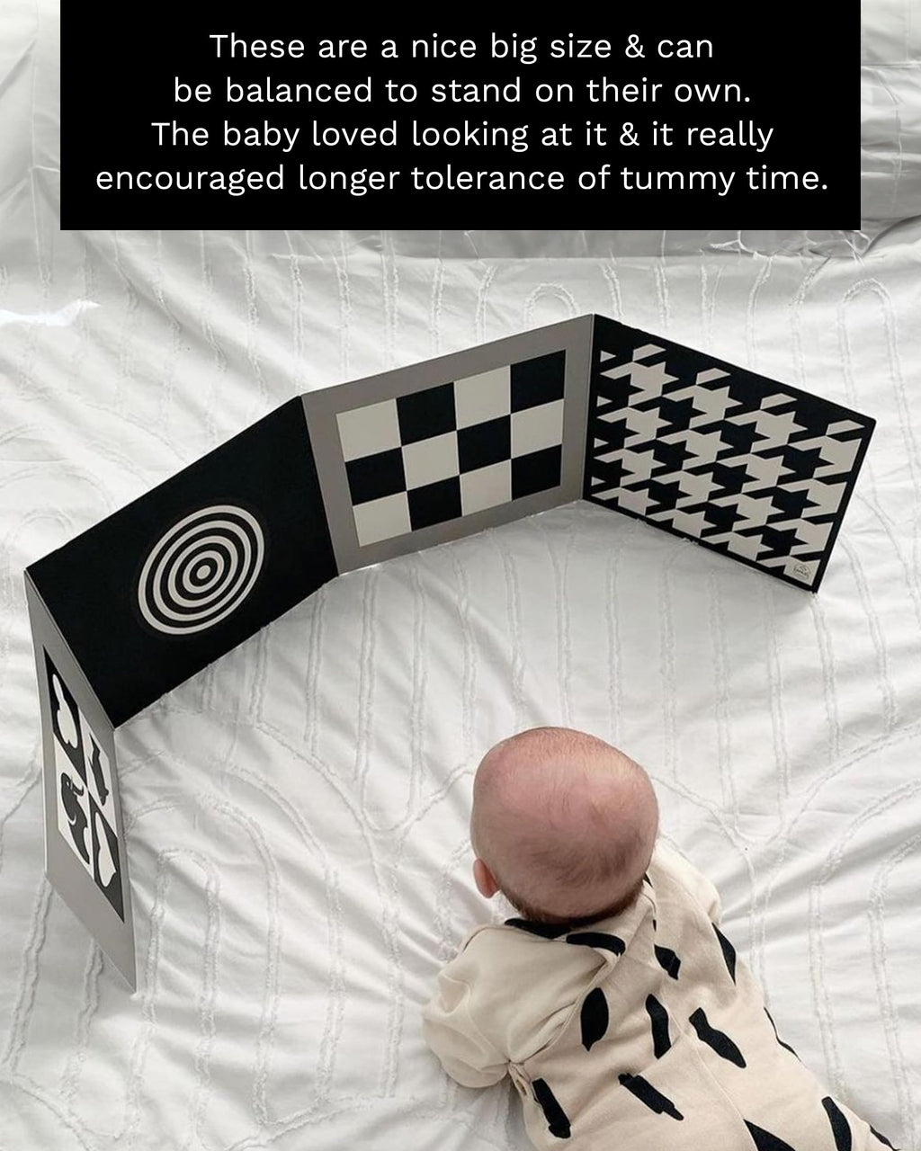 Samuel Sensory Black and White Board for Babies – 100cm Fold-Out High Contrast Tummy Time Toy for Newborns 0-3 Months