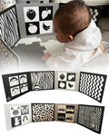Samuel Sensory Supersized Black and White Board for Babies - 100cm Fold-Out High Contrast Tummy Time Cards with 8 Patterns