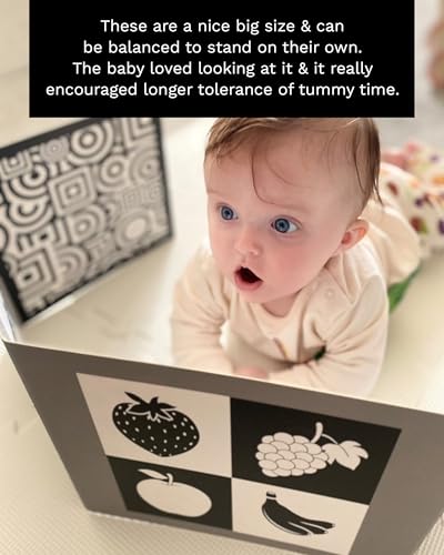 Samuel Sensory Supersized Black and White Board for Babies - 100cm Fold-Out High Contrast Tummy Time Cards with 8 Patterns