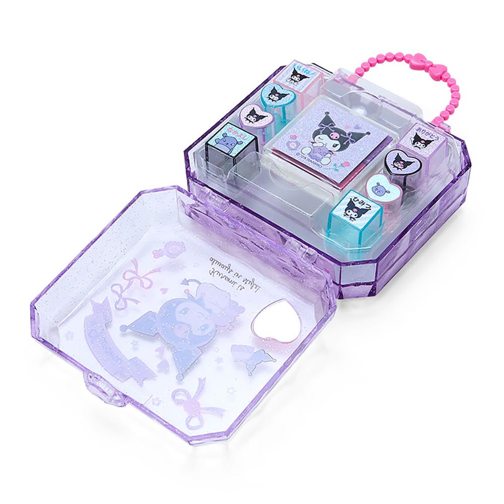 Sanrio Chrome Stamp Set with Kuromi Character – Plastic Stamps in Jewelry Box