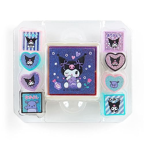 Sanrio Chrome Stamp Set with Kuromi Character – Plastic Stamps in Jewelry Box
