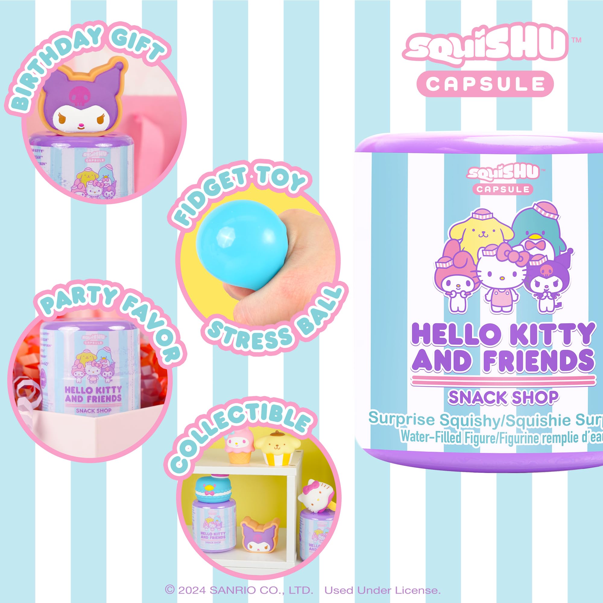 Sanrio Hello Kitty & Friends Snack Shop Series 5 Blind Capsule Squishy Toy - 1 Pack (Mystery Design)
