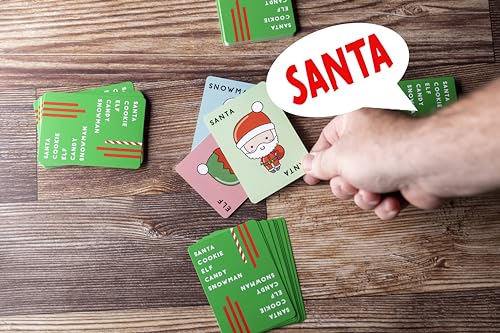 Santa Cookie Elf Candy Snowman Christmas Edition Card Game – Fast-Paced Holiday Fun for Families, Kids, Teens, and Adults (2-8 Players)