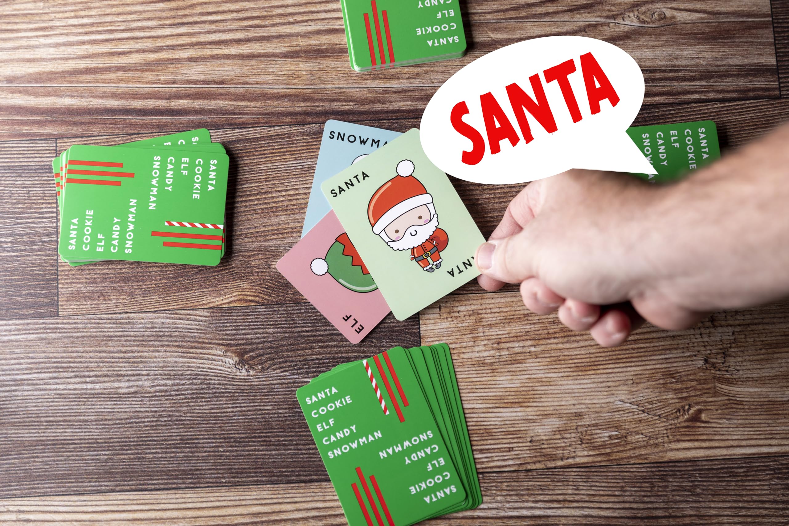 Santa Cookie Elf Candy Snowman Christmas Edition Card Game – Fast-Paced Holiday Fun for Families, Kids, Teens, and Adults (2-8 Players)