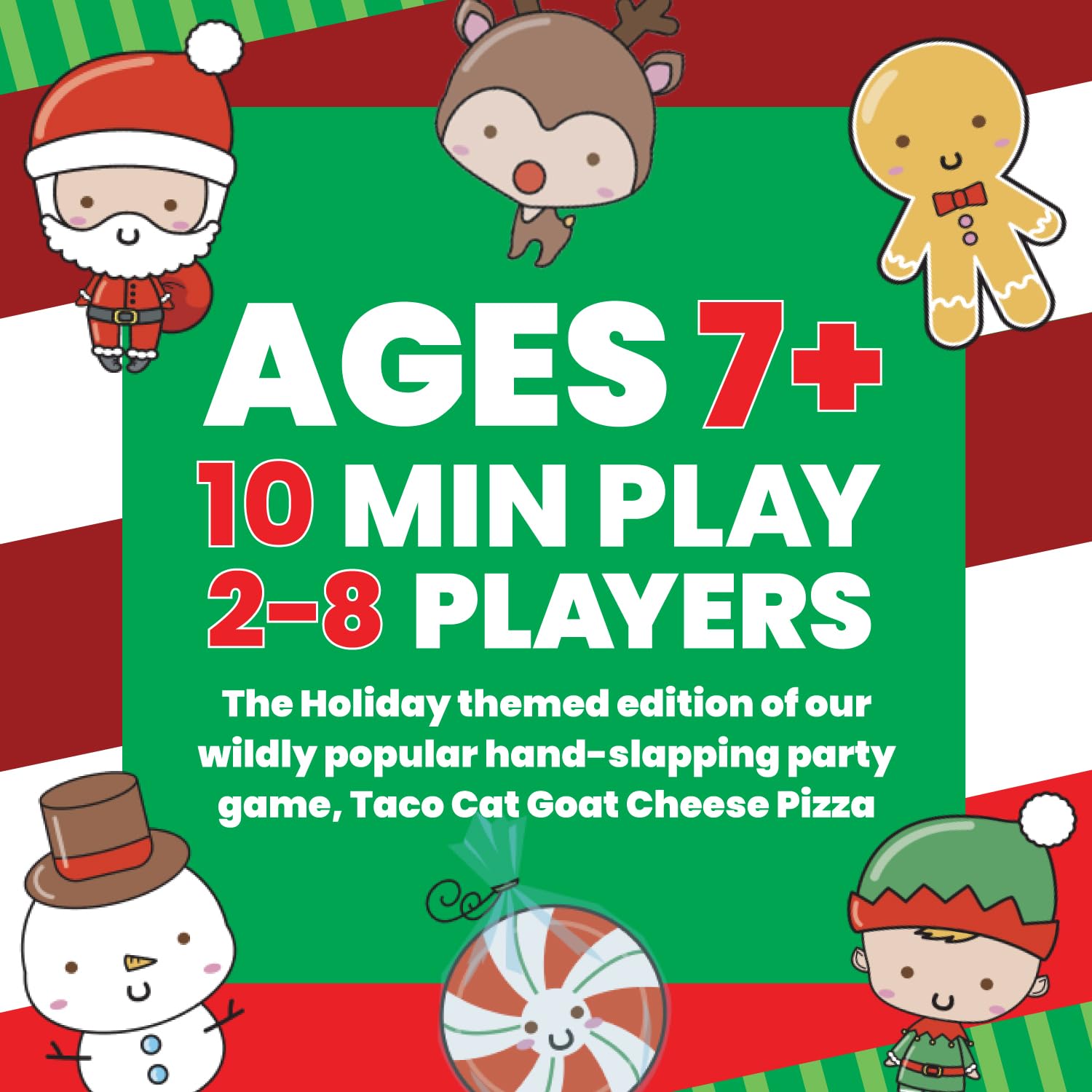 Santa Cookie Elf Candy Snowman Christmas Edition Card Game – Fast-Paced Holiday Fun for Families, Kids, Teens, and Adults (2-8 Players)