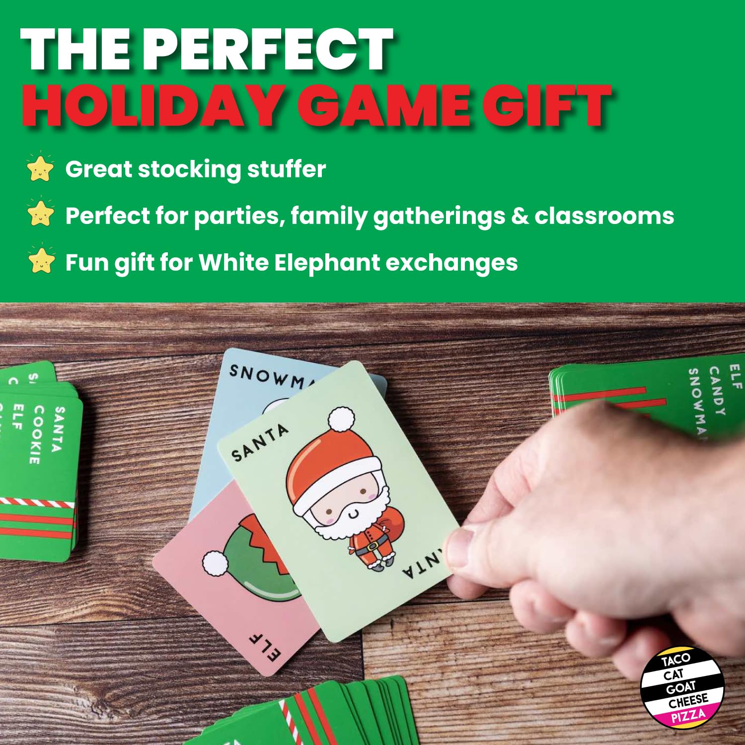Santa Cookie Elf Candy Snowman Christmas Edition Card Game – Fast-Paced Holiday Fun for Families, Kids, Teens, and Adults (2-8 Players)