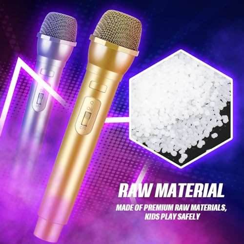 Sanwuta 3-Pack Fake Microphone Props - Gold, Silver, Black Plastic Stage Mics for Costume Parties, Karaoke, and Cosplay