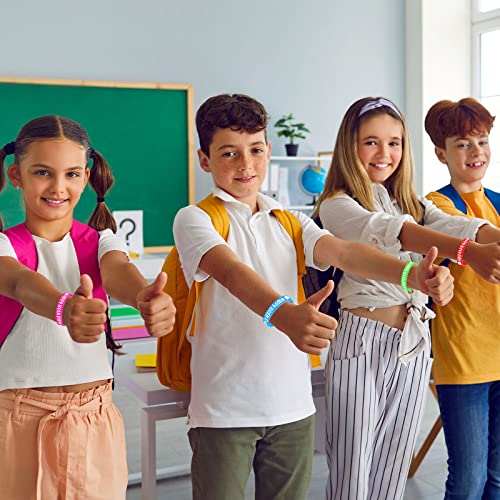 Sanwuta 72-Piece 100th Day of School Silicone Bracelets - 12 Colors, Bulk Pack for Classroom Party Favors
