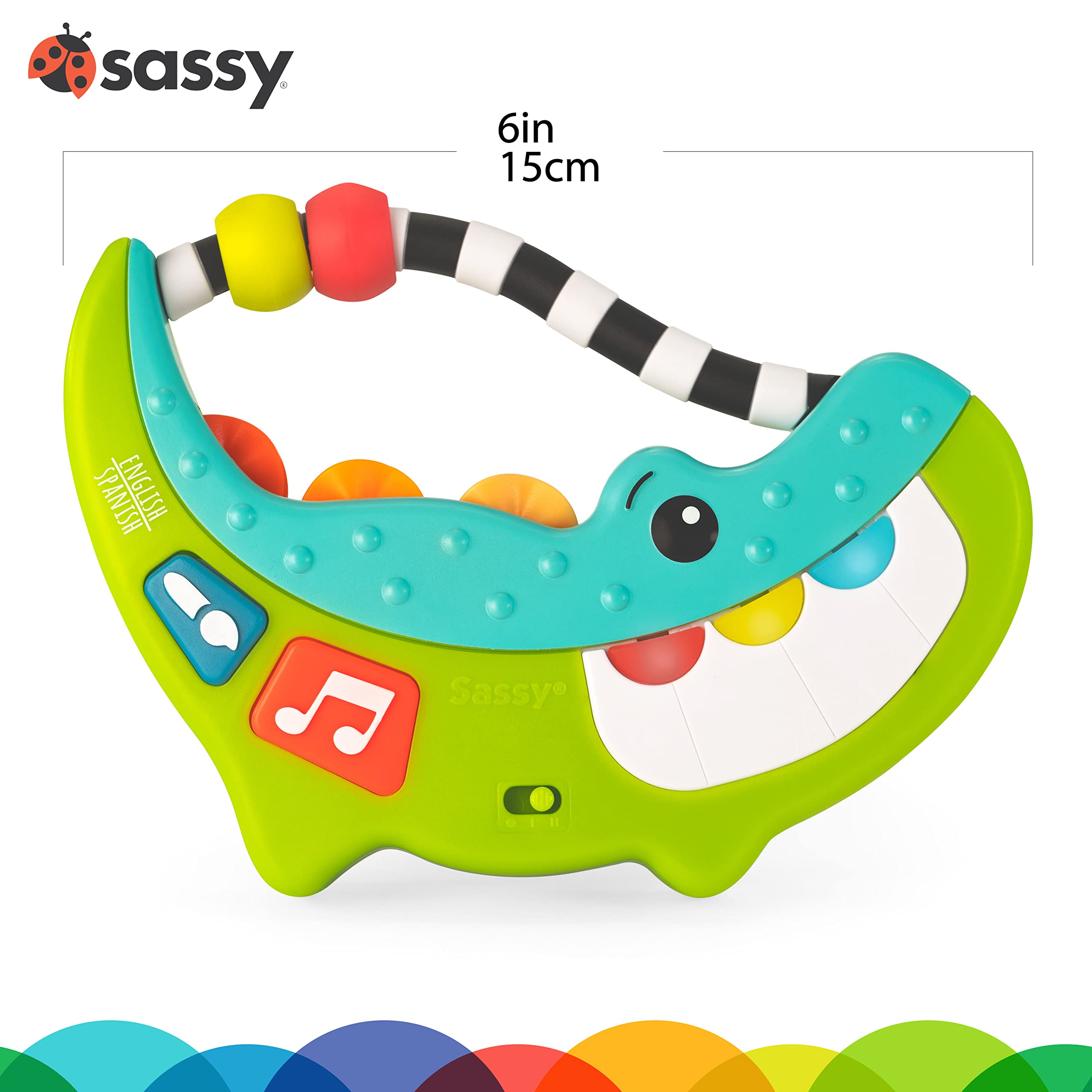 Sassy Rock-a-Dile Musical Toy – Color & Music Modes with English & Spanish