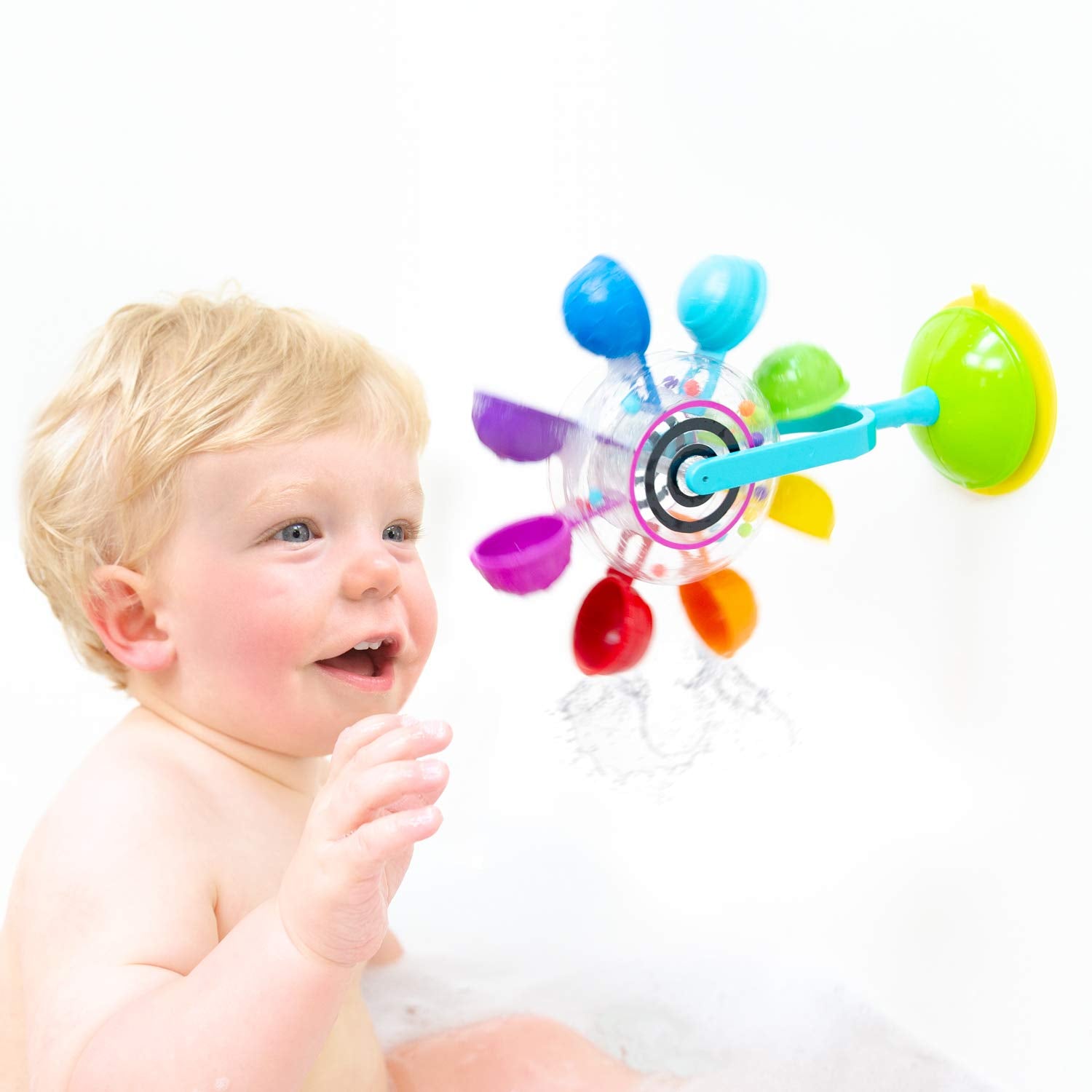 Sassy Whirling Waterfall Bath Toy – Water-Powered Spinning Wheel with Suction Cup for Ages 12+ Months