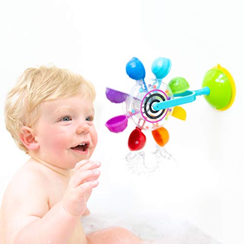 Sassy Whirling Wheel Waterfall & Rain Barrel Connecting Tubes - 9-Piece Bath Toy Set for Babies 6+ Months