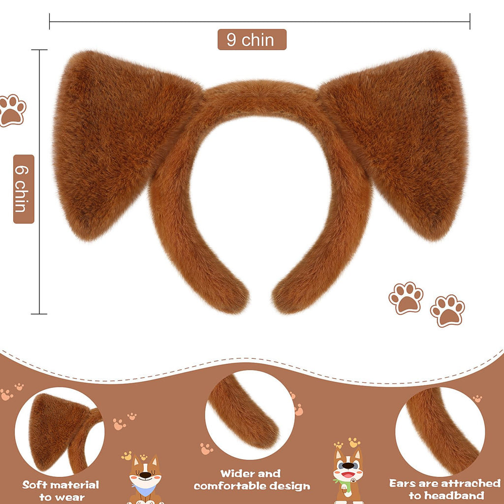 SATINIOR Puppy Dog Costume Set – Ears Headband, Nose, Bow Tie, and Tail for Halloween Cosplay