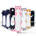 Sausudols 27.6-Inch Pink Long Cat Body Pillow - Soft Plush Stuffed Animal for Kids