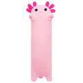 Sausudols Long Axolotl Plush 19.6" – Ultra Soft Body Pillow for Kids, Cute Stuffed Animal Toy Gift Pink