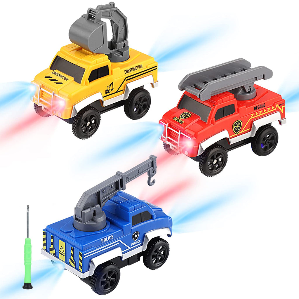 Save Unicorn 3-Pack LED Replacement Cars for Magic Tracks – Glow in the Dark, Compatible with Most Tracks, Includes Screwdriver