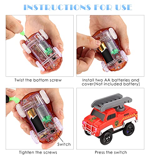 Save Unicorn 3-Pack LED Replacement Cars for Magic Tracks – Glow in the Dark, Compatible with Most Tracks, Includes Screwdriver