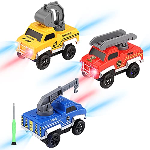 Save Unicorn 3-Pack LED Replacement Cars for Magic Tracks – Glow in the Dark, Compatible with Most Tracks, Includes Screwdriver