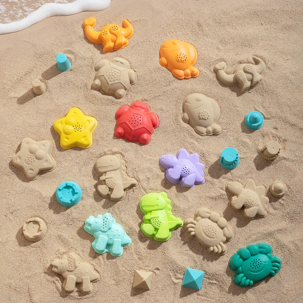 Sawaruita 41-Piece Beach Toy Set with Collapsible Bucket, Shovels, and Mesh Bag for Kids Ages 3-10