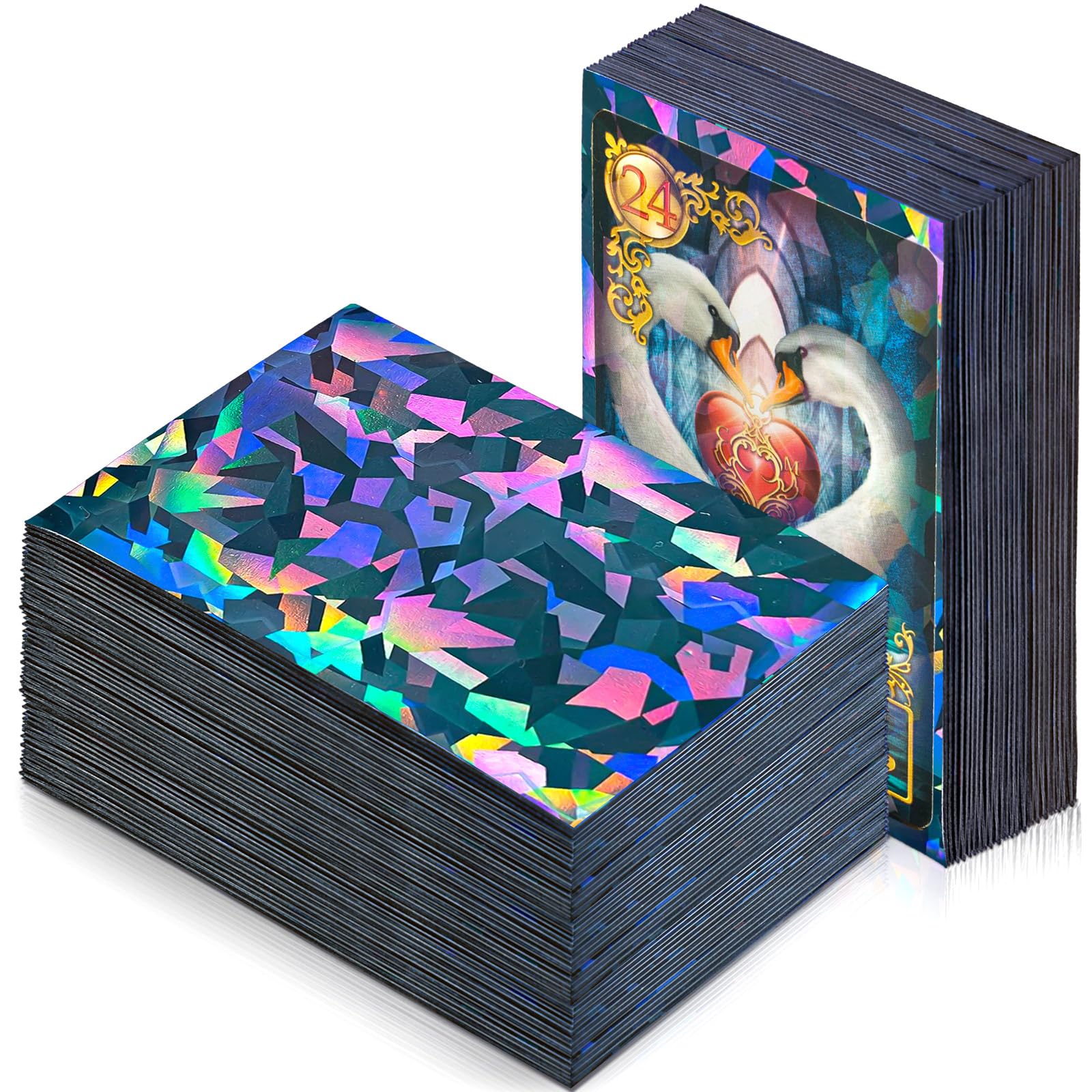 Sayglossy 200 Holographic Card Sleeves – Black Matte Kpop Photocard Protectors (2.6x3.6 inches)
