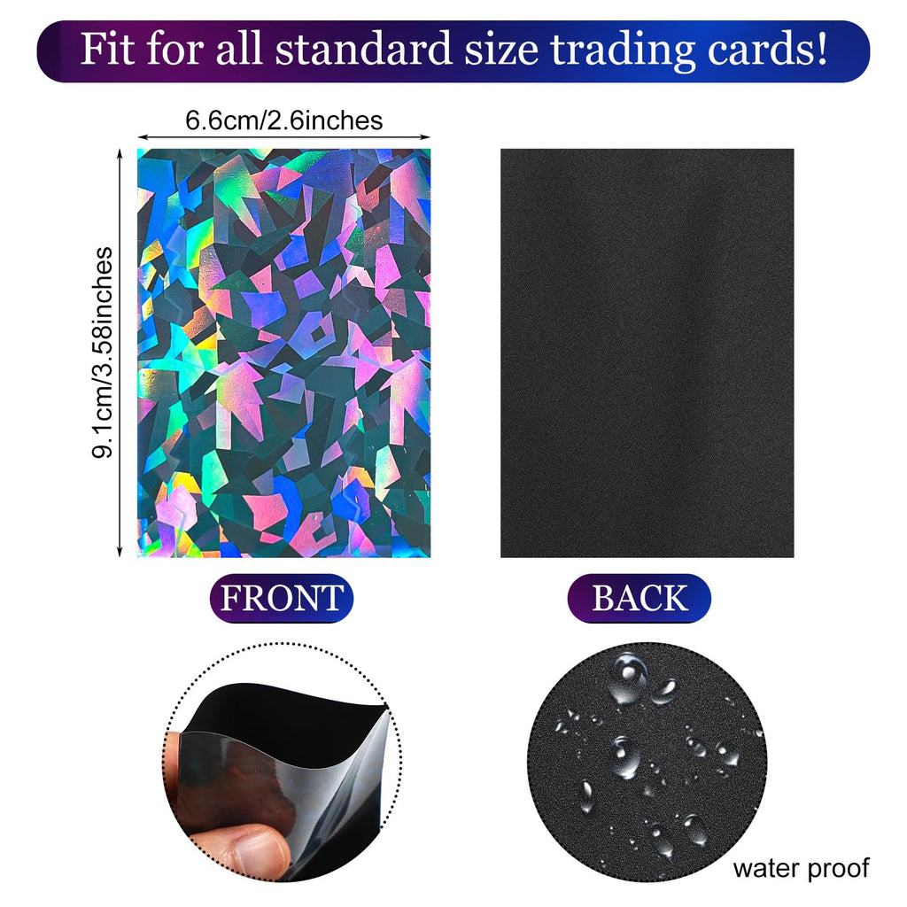 Sayglossy 200 Holographic Card Sleeves – Black Matte Kpop Photocard Protectors (2.6x3.6 inches)