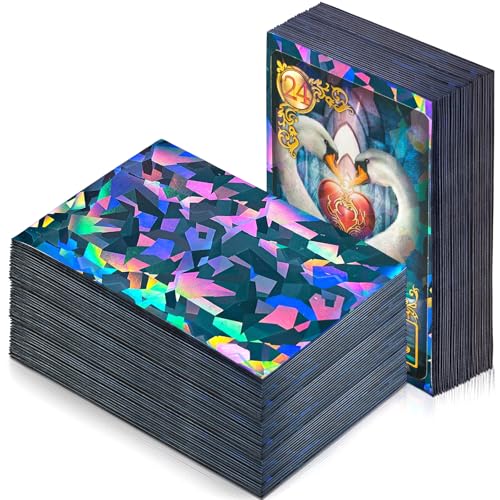 Sayglossy 200 Holographic Card Sleeves – Black Matte Kpop Photocard Protectors (2.6x3.6 inches)