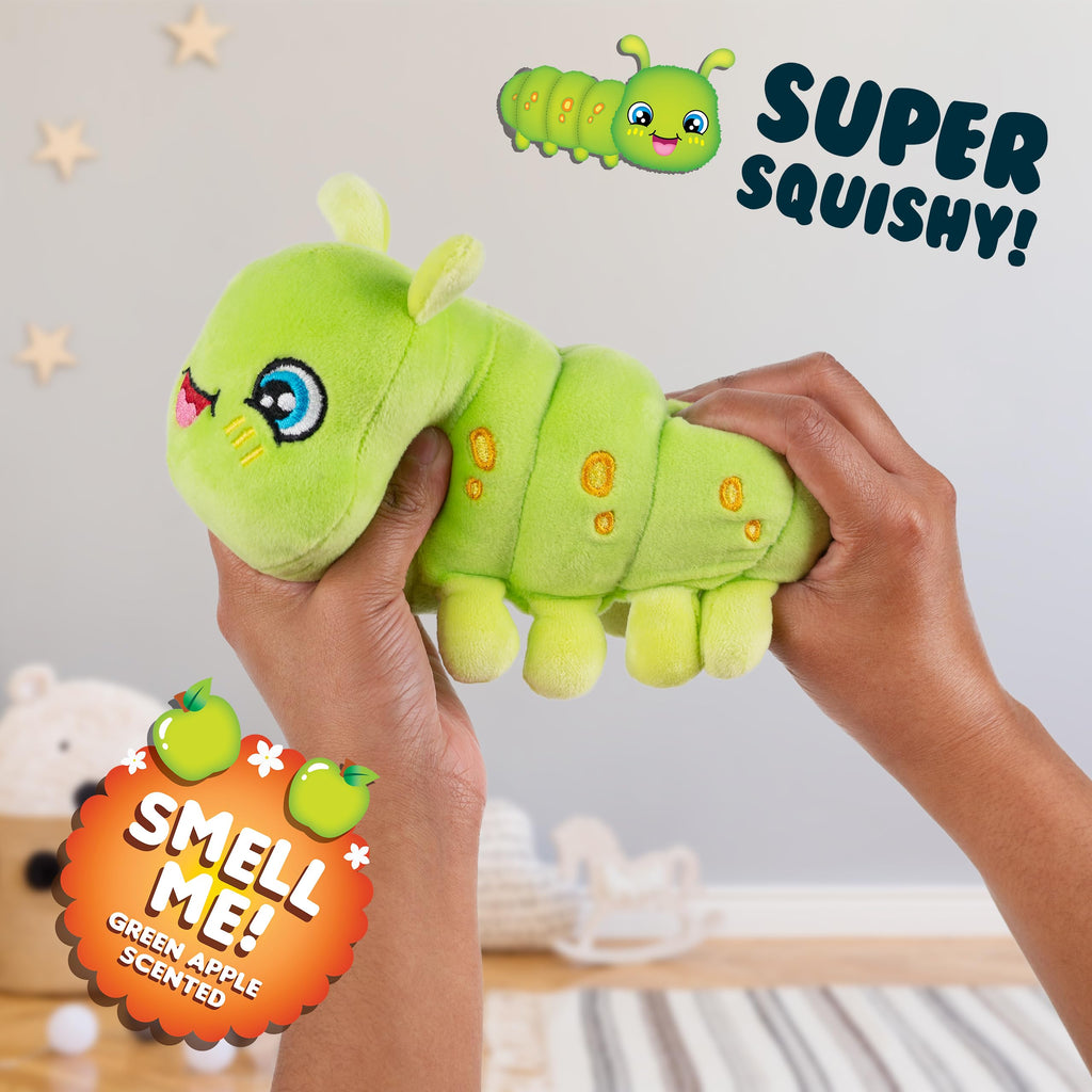 Scentco Snuggle Bugs Caterpillar – Green Apple Scented Plush Toy for Kids, Aromatherapy Gift