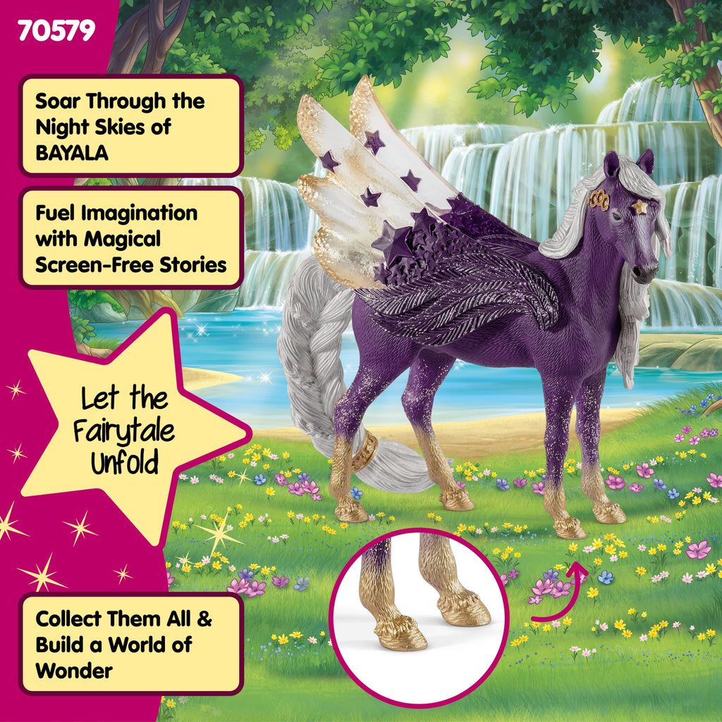 Schleich Bayala 7-inch Star Pegasus Figurine - Magical Winged Horse with Glitter Body & Starry Wings - Fantasy Collectible for Kids Ages 5+