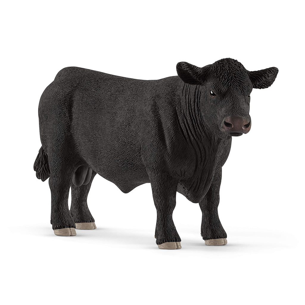 Schleich Black Angus Bull Toy Figure - Realistic Farm Animal for Kids Ages 3-8