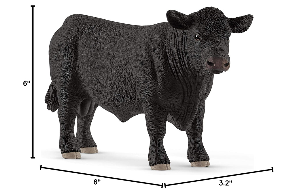 Schleich Black Angus Bull Toy Figure - Realistic Farm Animal for Kids Ages 3-8