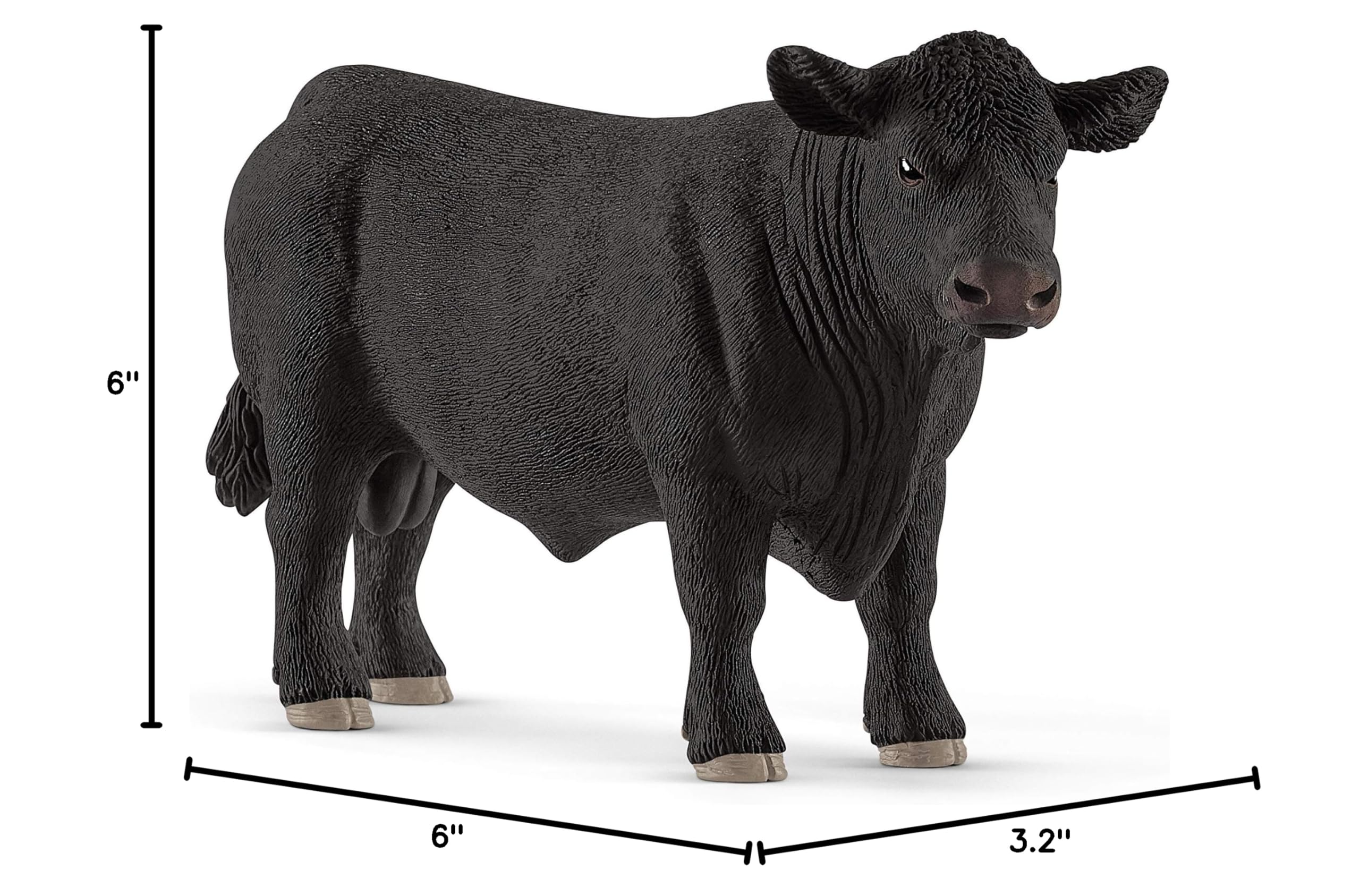 Schleich Black Angus Bull Toy Figure - Realistic Farm Animal for Kids Ages 3-8