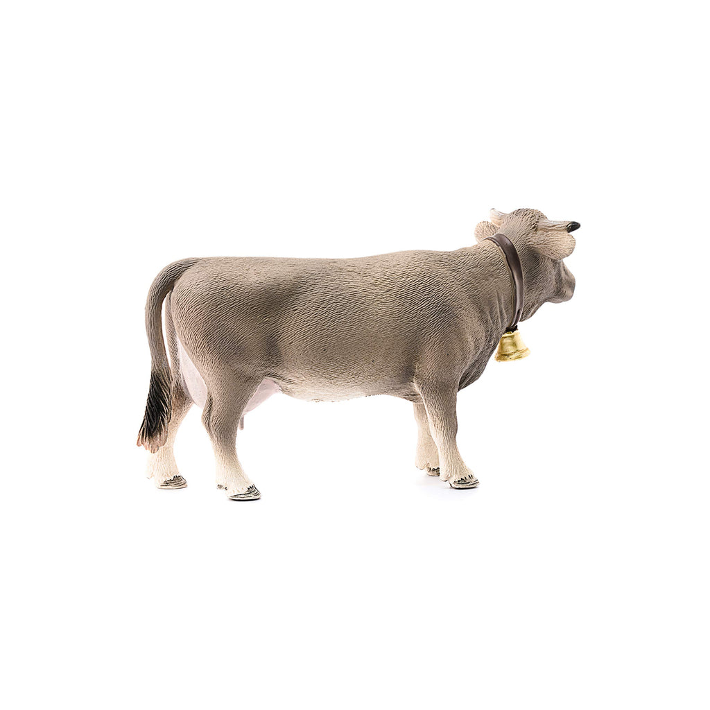 Schleich Braunvieh Cow Figurine - Hand Painted Farm Animal Toy for Kids Ages 3+